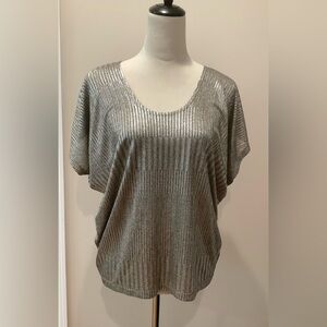 Kim&Cami Silver Metallic Women's Top Size M